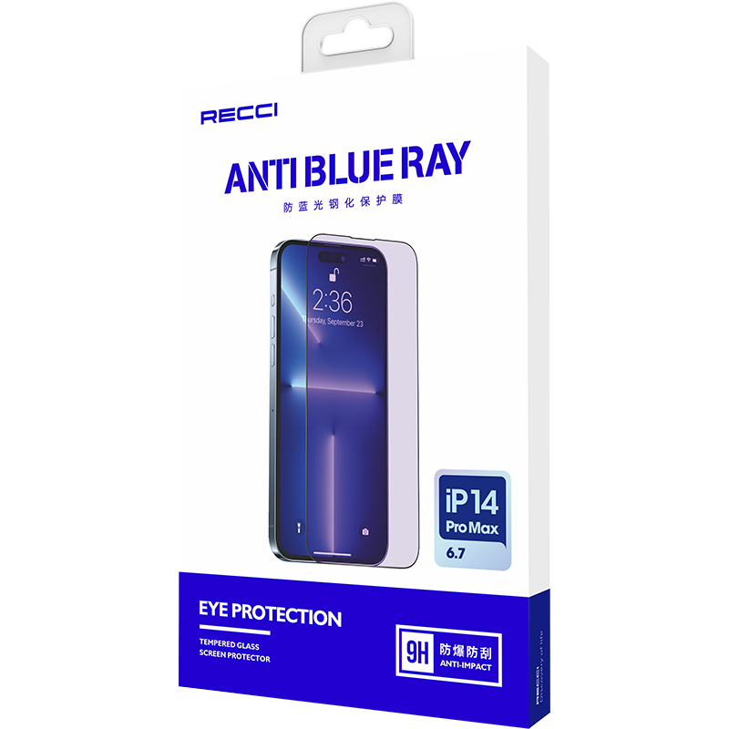 Apple iPhone 14 Pro Max Recci Anti-Blue Light Cam Ekran Koruyucu Renksiz