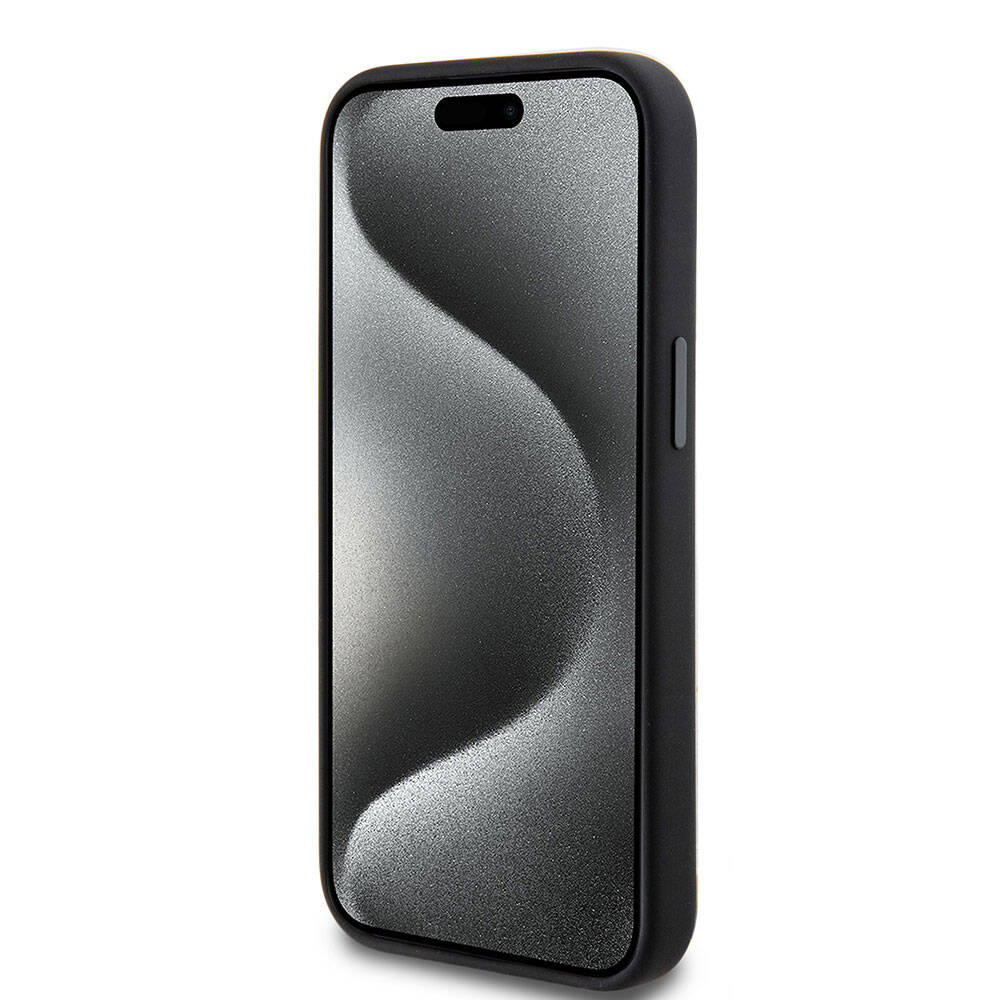 Apple iPhone 15 Kılıf AMG Orjinal Lisanslı M-safe Şarj Özellikli Silikon Kırmızı Çizgili Kapak Siyah