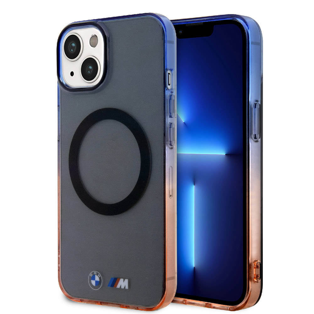 Apple iPhone 15 Kılıf BMW M-safe Şarj Özellikli Transparan Renkli Çerçeveli Orjinal Lisanslı Kapak