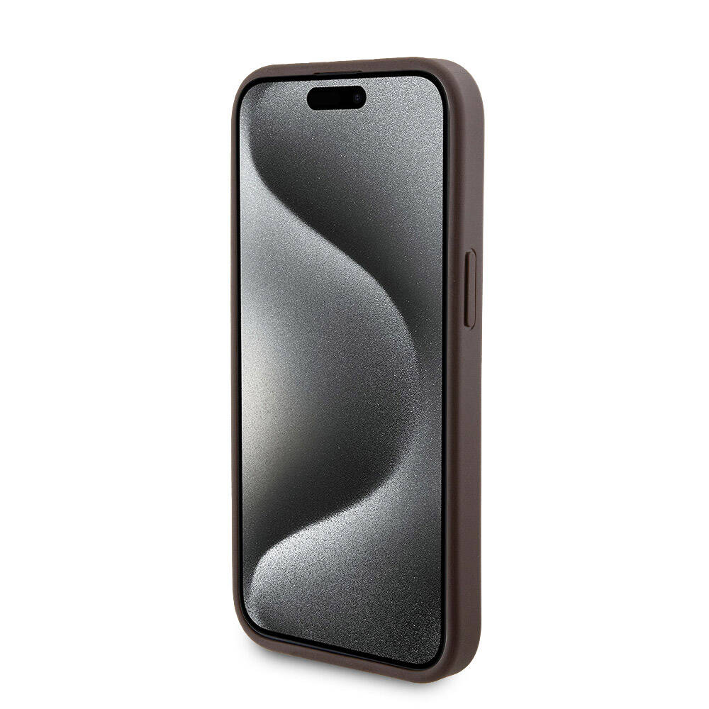Apple iPhone 15 Kılıf Guess Orjinal Lisanslı M-safe Şarj Özellikli Yazı Logolu 4G Desenli Kapak + Powerbank 5000mAh 2in1 Set Siyah