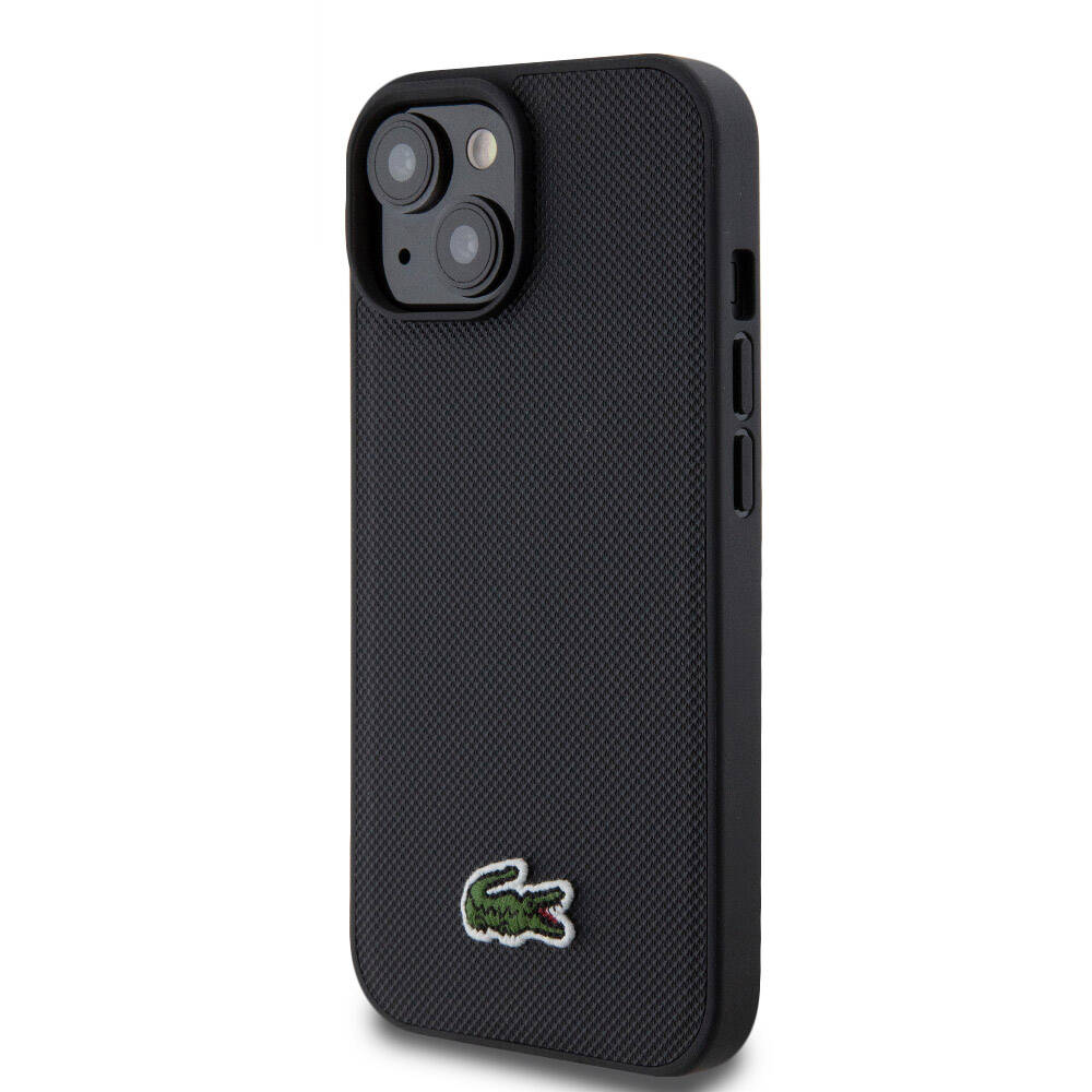 Apple iPhone 15 Kılıf Lacoste Orjinal Lisanslı PU Pike Desenli Arka Yüzey İkonik Timsah Dokuma Logolu Kapak Kırmızı
