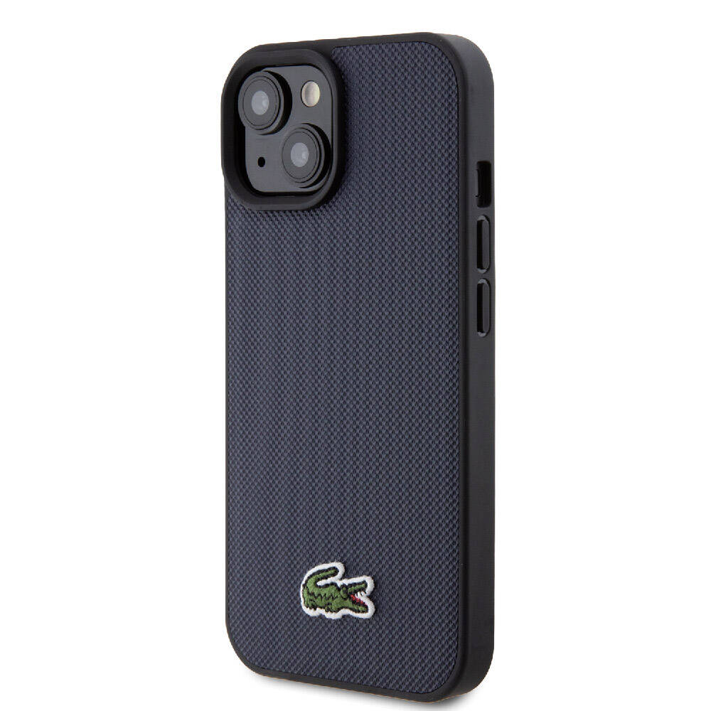 Apple iPhone 15 Kılıf Lacoste Orjinal Lisanslı PU Pike Desenli Arka Yüzey İkonik Timsah Dokuma Logolu Kapak Kırmızı