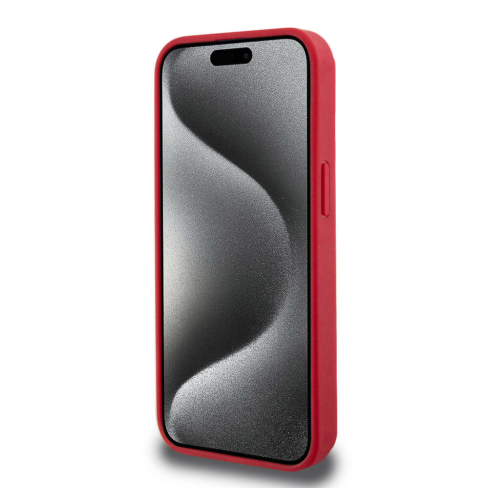 Apple iPhone 15 Kılıf Lacoste Orjinal Lisanslı PU Pike Desenli Arka Yüzey İkonik Timsah Dokuma Logolu Kapak Siyah