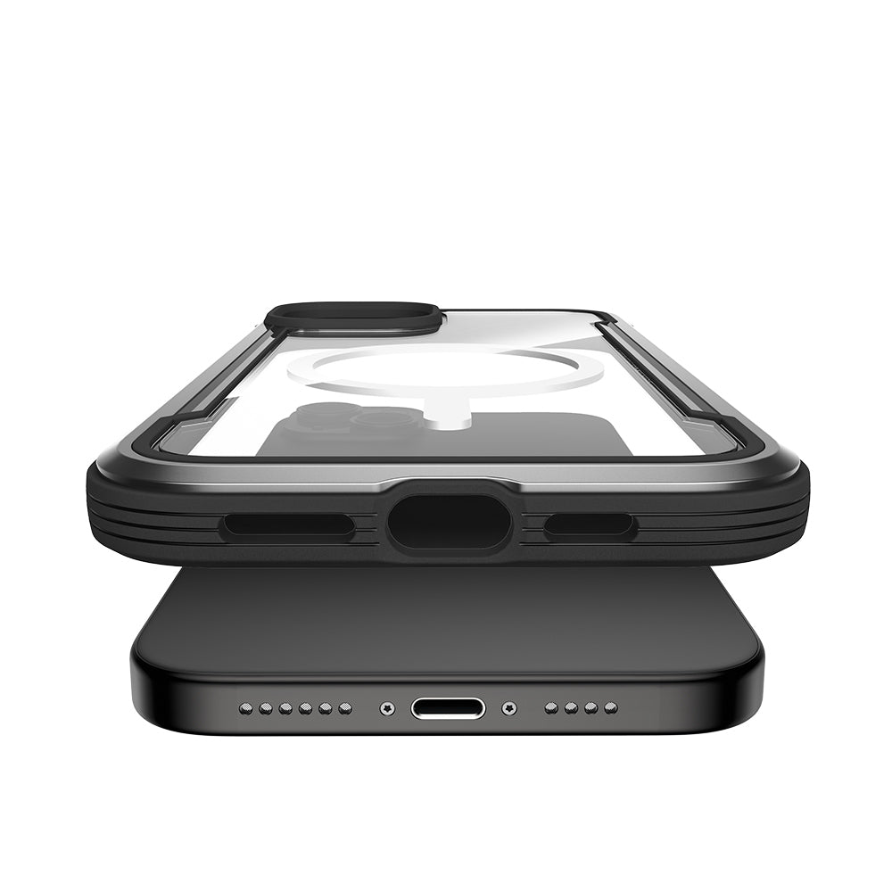 Apple iPhone 15 Kılıf M-safe Şarj Özellikli Airbagli Raptic Shield Serisi Şeffaf Arka Yüzey Kapak Kırmızı