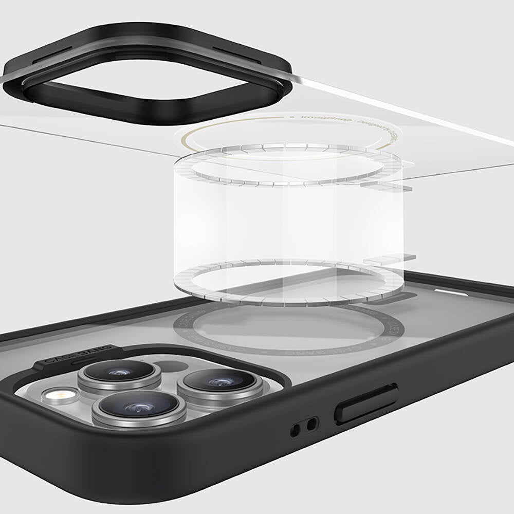 Apple iPhone 15 Kılıf M-safe Şarj Özellikli Casebang Body Frame Kapak Siyah