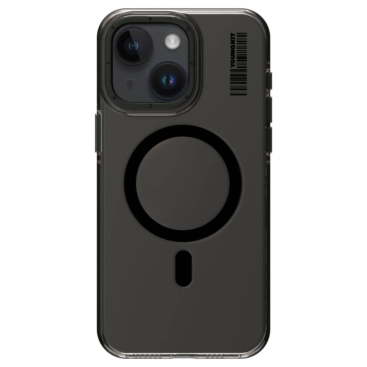 Apple iPhone 15 Kılıf M-safe Şarj Özellikli Şeffaf Youngkit Crystal Shield Serisi Kapak Siyah