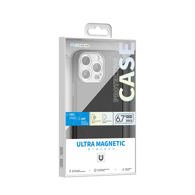 Apple iPhone 15 Pro Max Kılıf Recci M-safe Şarj Özellikli Kamera Korumalı Explore Serisi Kapak Sarı