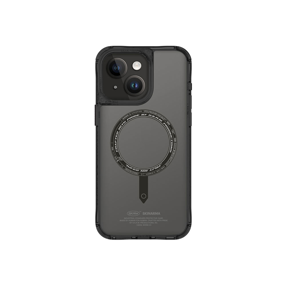 Apple iPhone 15 Kılıf SkinArma Şeffaf Airbag Tasarımlı M-safe Şarj Özellikli Saido Kapak Renksiz