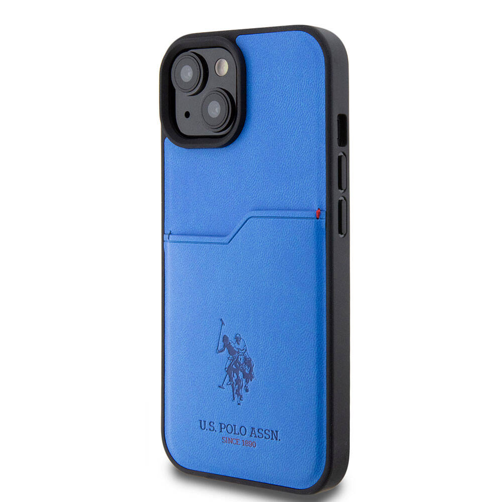Apple iPhone 15 Kılıf U.S. Polo Assn. Orjinal Lisanslı Baskı Logolu PU Kartlıklı Kapak Siyah