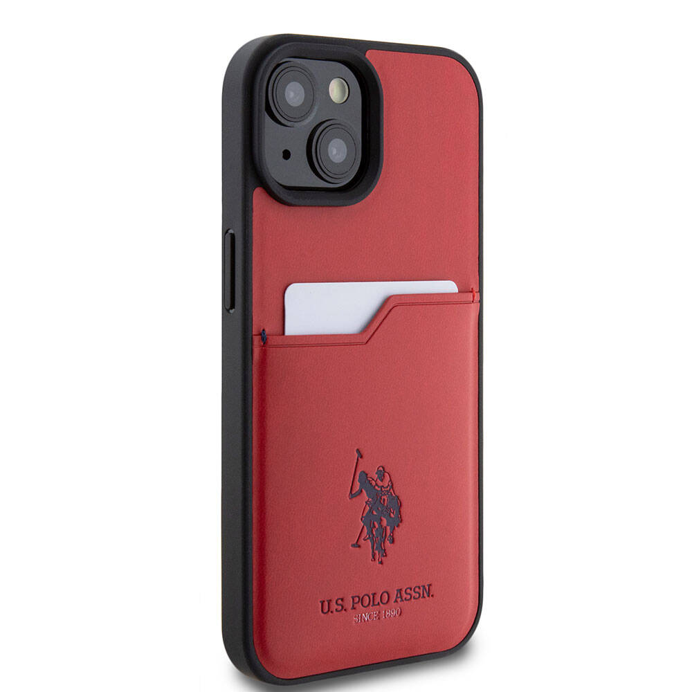 Apple iPhone 15 Kılıf U.S. Polo Assn. Orjinal Lisanslı Baskı Logolu PU Kartlıklı Kapak Siyah