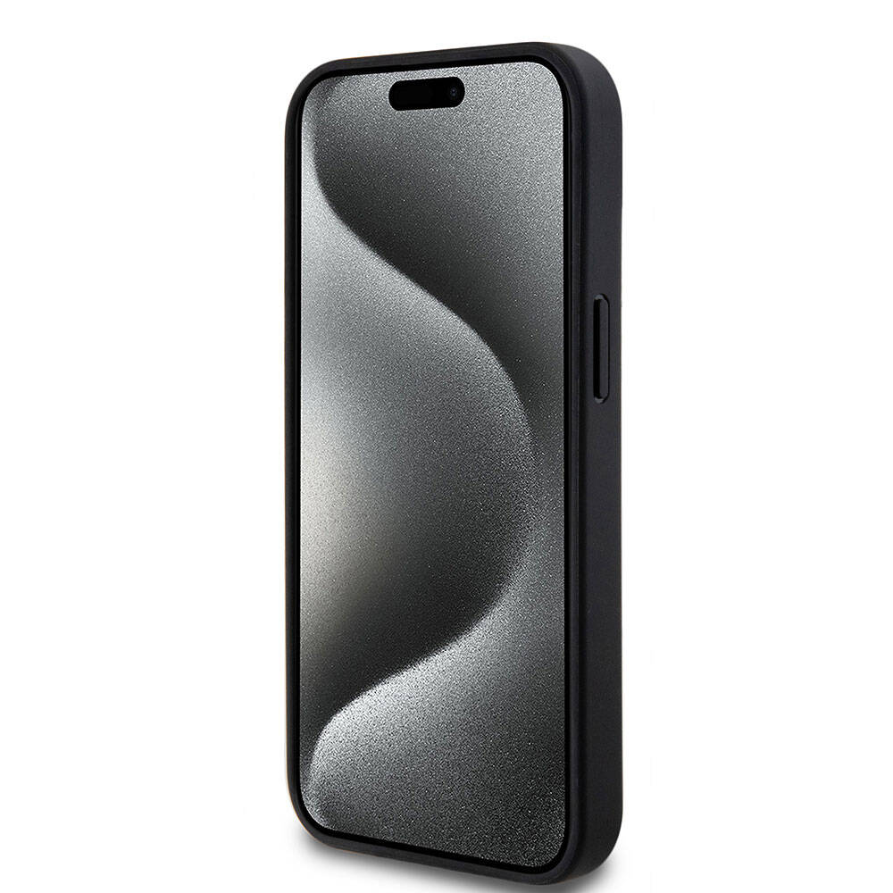 Apple iPhone 15 Kılıf U.S. Polo Assn. Orjinal Lisanslı Suni Deri Arka Yüzey Baskı Logolu Örgü Desenli Kapak Lacivert