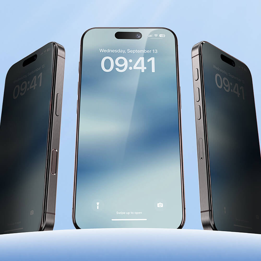 Apple iPhone 15 Plus Hidrofobik Ve Oleofobik Özellikli Benks Privacy Air Shield 0.4mm Ekran Koruyucu 10'lu Paket Şeffaf