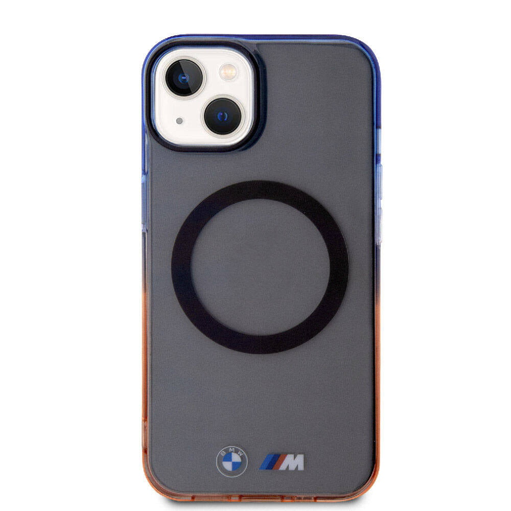 Apple iPhone 15 Plus Kılıf BMW M-safe Şarj Özellikli Transparan Renkli Çerçeveli Orjinal Lisanslı Kapak Gri
