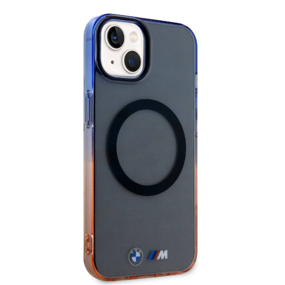Apple iPhone 15 Plus Kılıf BMW M-safe Şarj Özellikli Transparan Renkli Çerçeveli Orjinal Lisanslı Kapak Gri