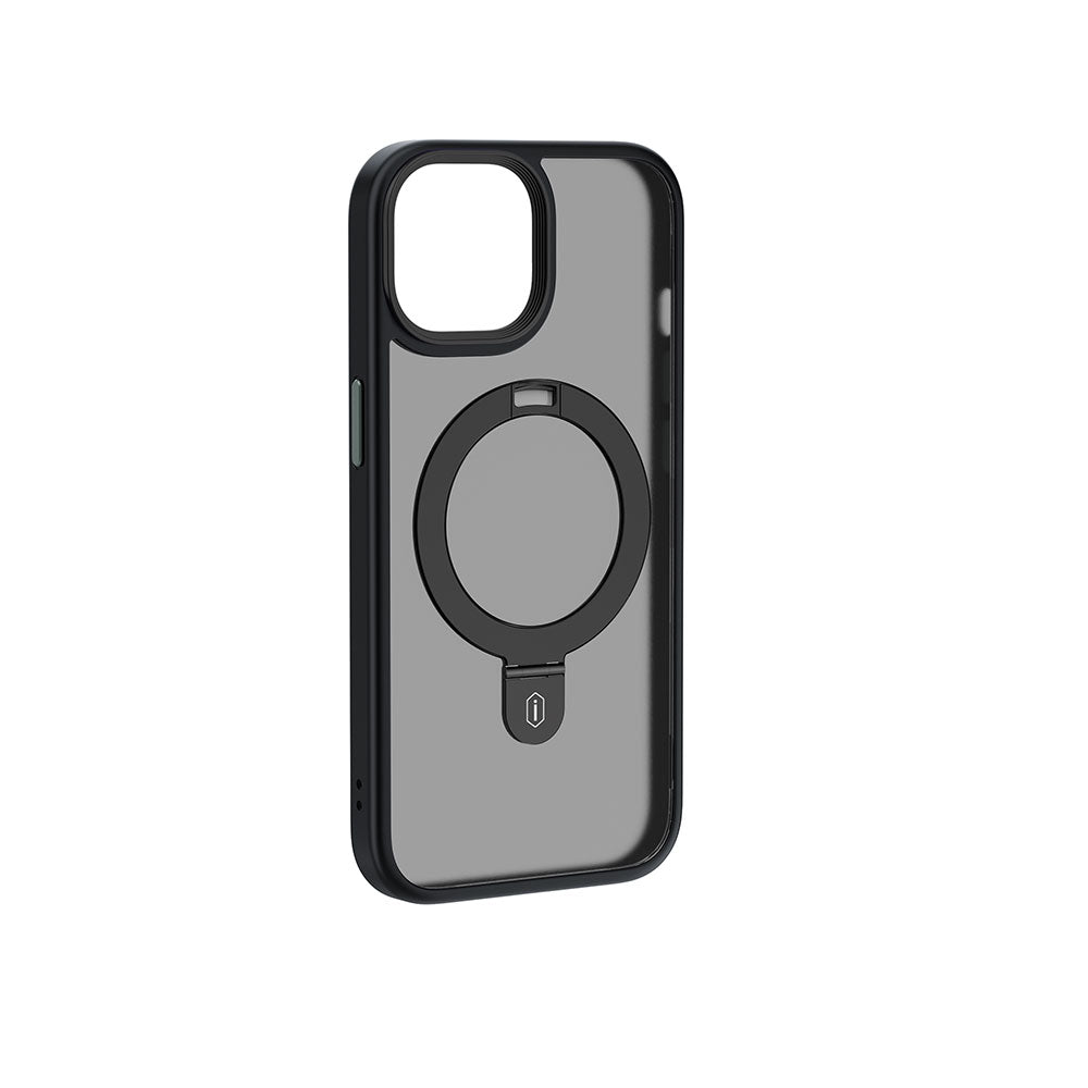 Apple iPhone 15 Plus Kılıf Wiwu ZMM-010 M-safe Şarj Özellikli Mat Arka Yüzey Standlı Kapak Mor