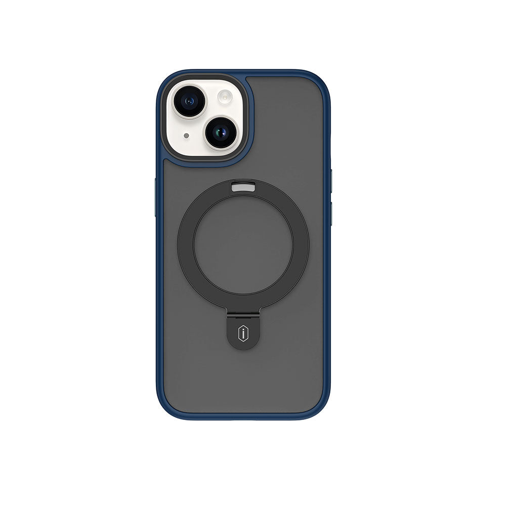 Apple iPhone 15 Plus Kılıf Wiwu ZMM-010 M-safe Şarj Özellikli Mat Arka Yüzey Standlı Kapak Mor