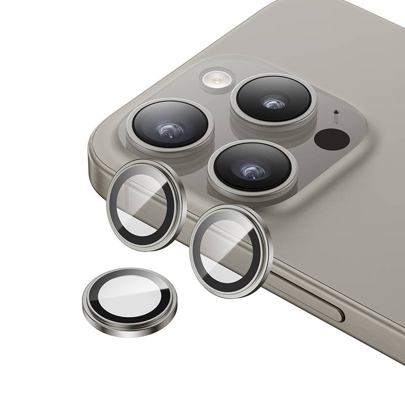 Apple iPhone 15 Pro Benks King Kong Corning Kamera Lens Koruyucu Titanyum