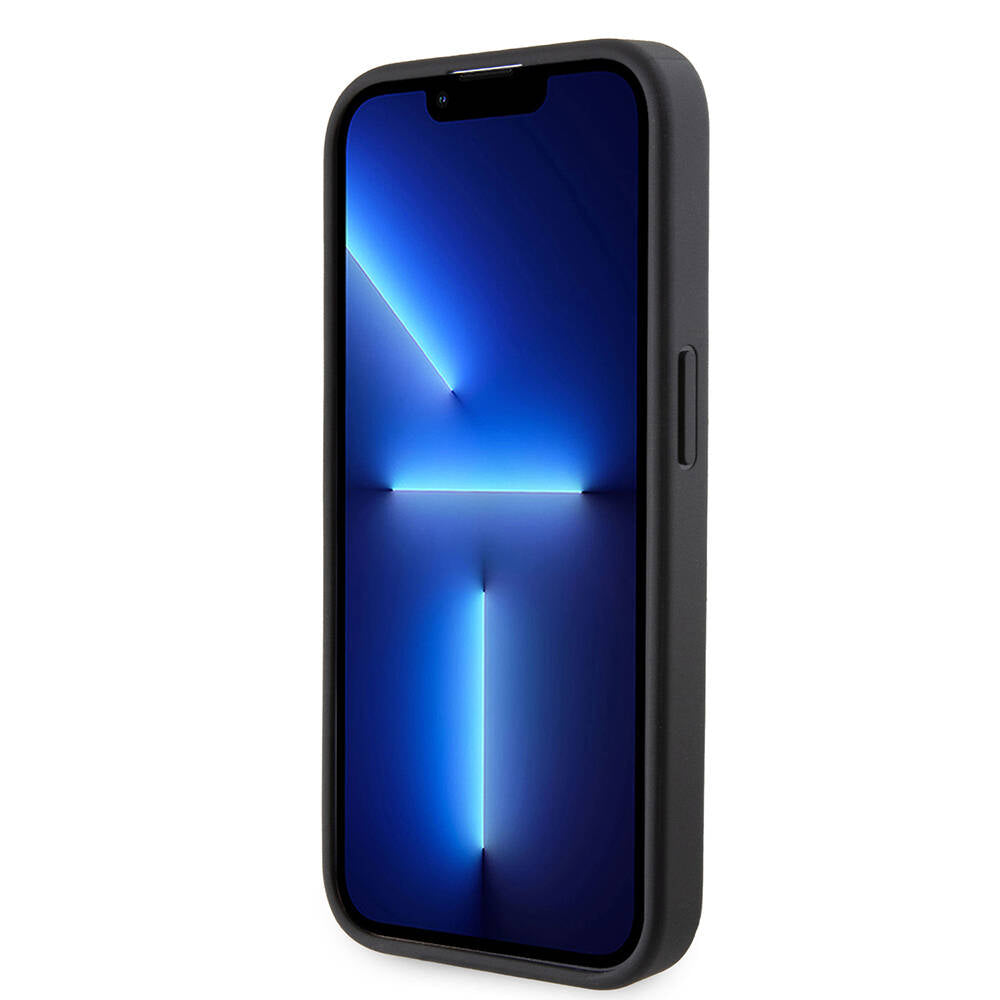 Apple iPhone 15 Pro Kılıf BMW Orjinal Lisanslı M Şerit ve Logolu Standlı Kapak Gri