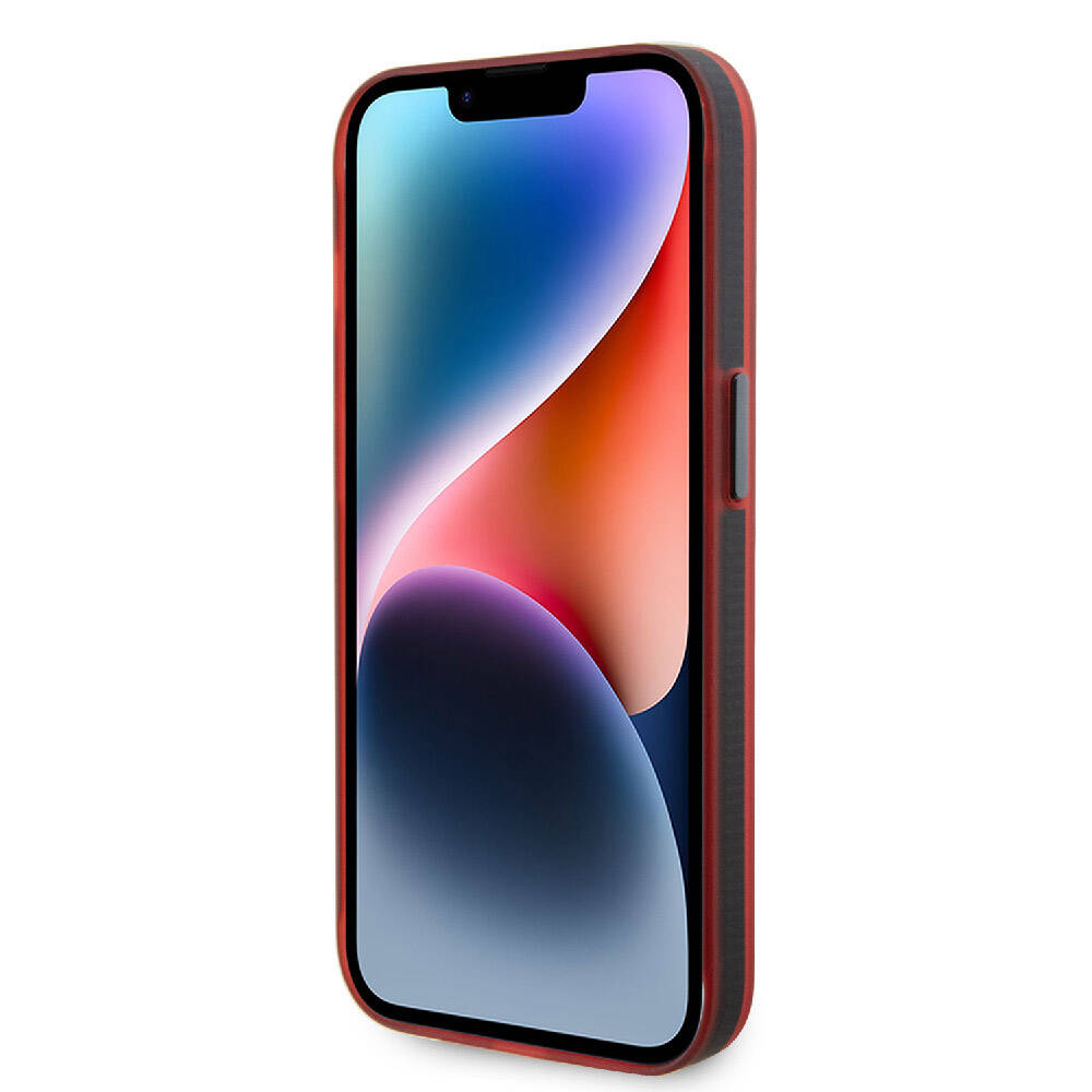Apple iPhone 15 Pro Kılıf Ferrari Orjinal Lisanslı M-safe Şarj Özellikli Kontrast Bumper Kapak Kırmızı