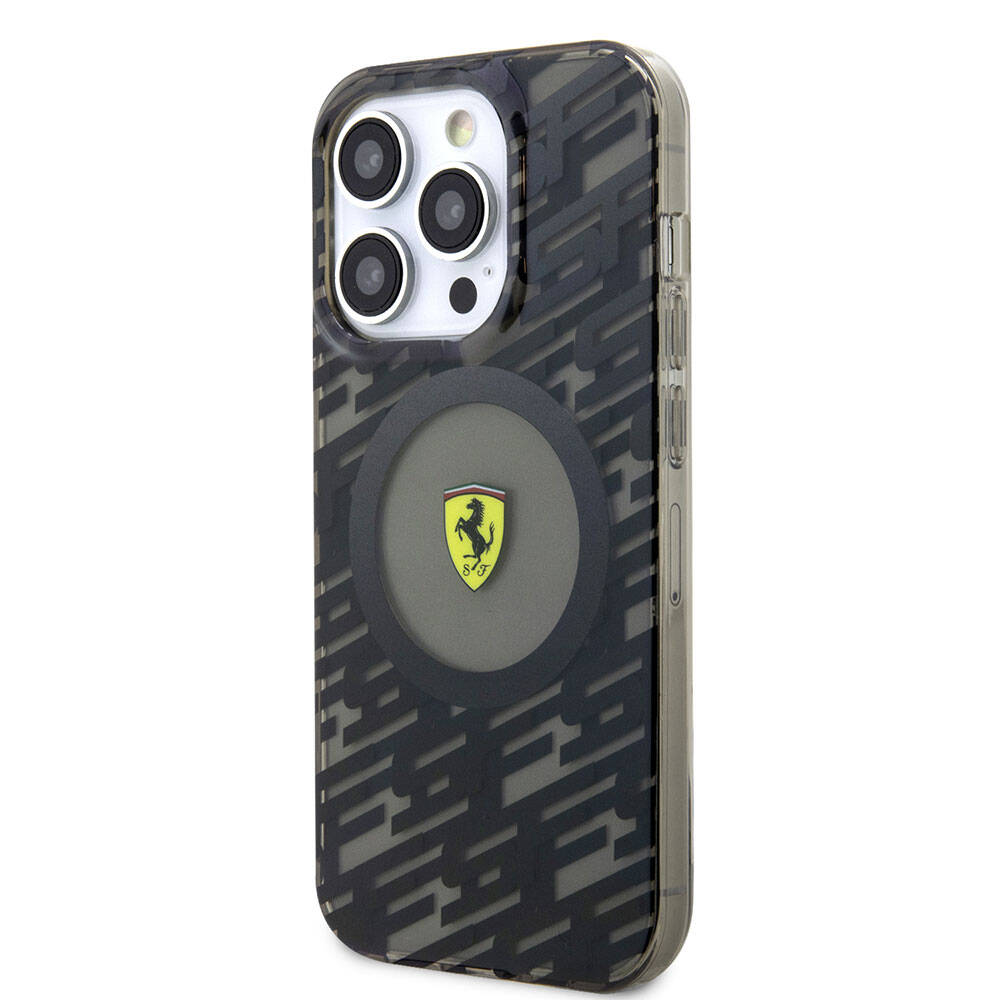 Apple iPhone 15 Pro Kılıf Ferrari Orjinal Lisanslı M-safe Şarj Özellikli Multi SF Kapak Siyah