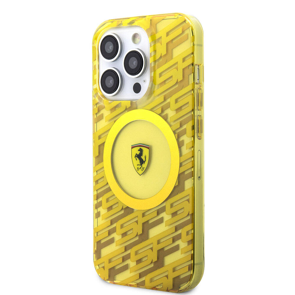 Apple iPhone 15 Pro Kılıf Ferrari Orjinal Lisanslı M-safe Şarj Özellikli Multi SF Kapak Siyah