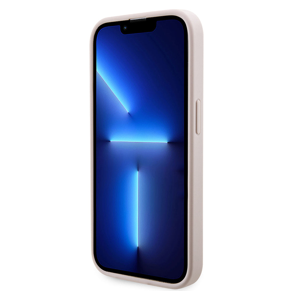 Apple iPhone 15 Pro Kılıf Guess Orjinal Lisanslı M-safe Şarj Özellikli 4G Şerit Tasarımlı Printed Kapak Kahverengi