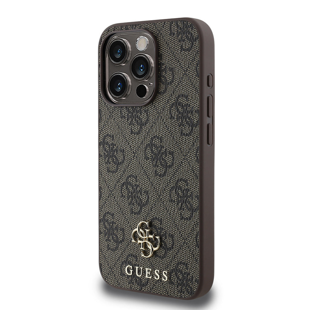 Apple iPhone 15 Pro Kılıf Guess Orjinal Lisanslı M-safe Şarj Özellikli Small 4G Classic Kapak Pembe