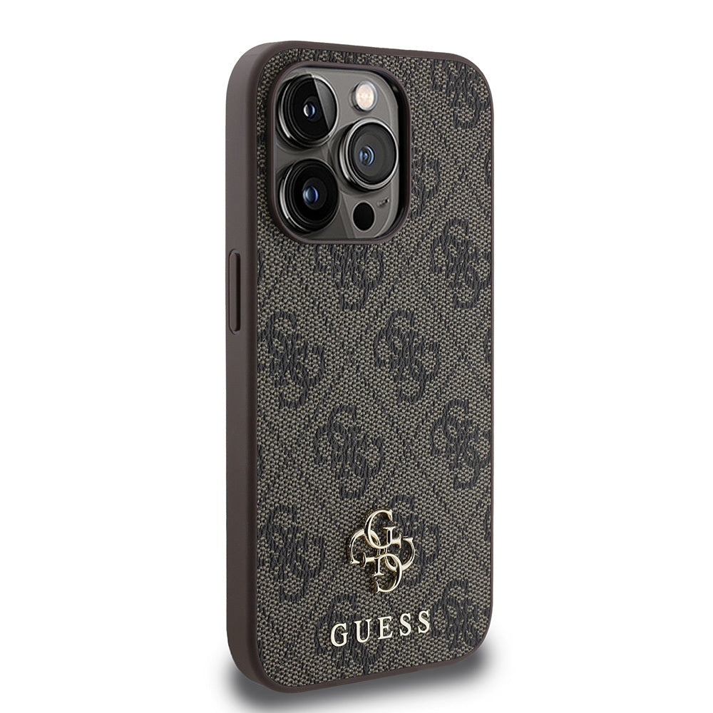 Apple iPhone 15 Pro Kılıf Guess Orjinal Lisanslı M-safe Şarj Özellikli Small 4G Classic Kapak Pembe