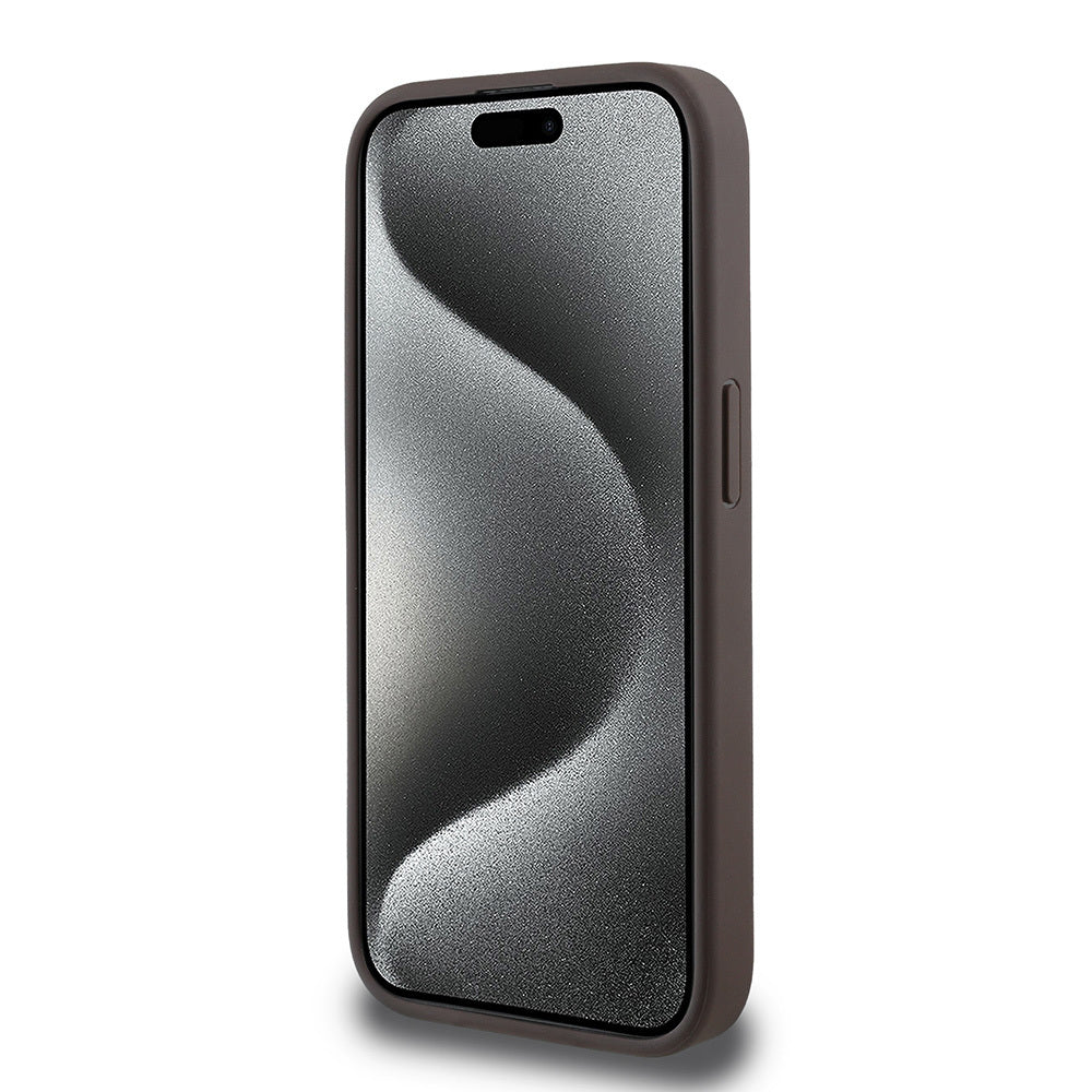 Apple iPhone 15 Pro Kılıf Guess Orjinal Lisanslı M-safe Şarj Özellikli Small 4G Classic Kapak Pembe