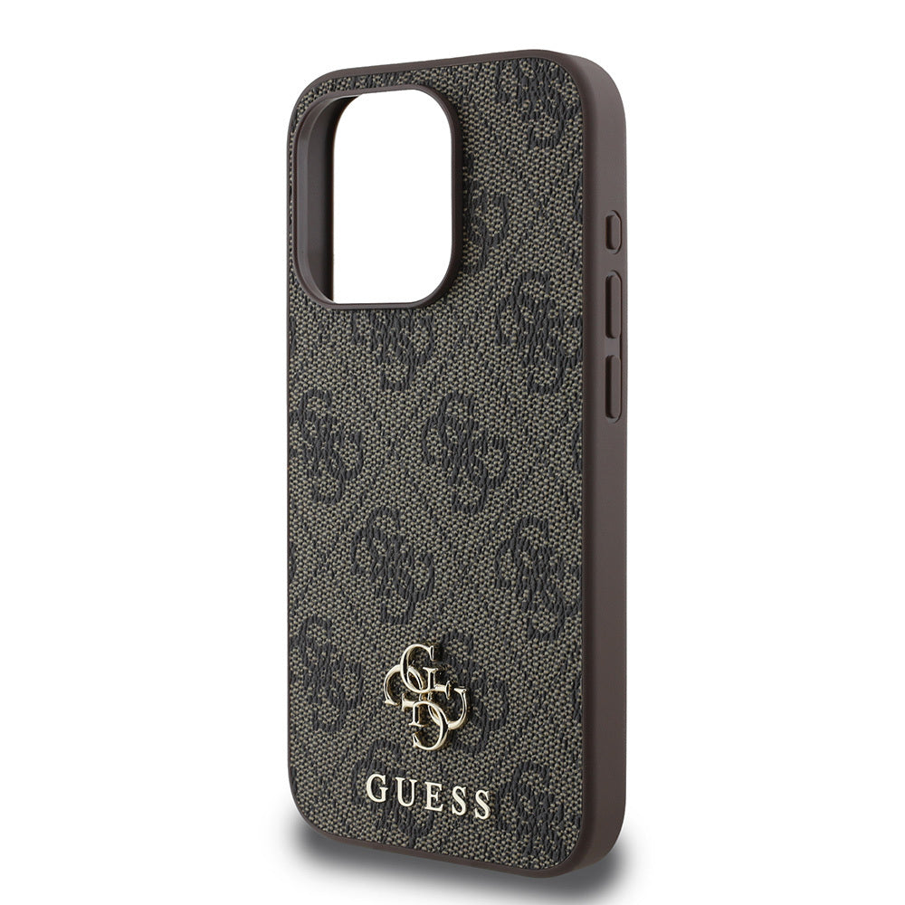 Apple iPhone 15 Pro Kılıf Guess Orjinal Lisanslı M-safe Şarj Özellikli Small 4G Classic Kapak Pembe