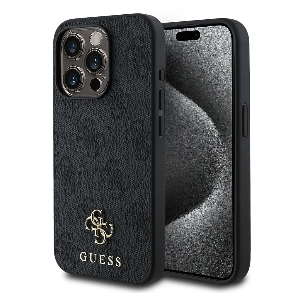 Apple iPhone 15 Pro Kılıf Guess Orjinal Lisanslı M-safe Şarj Özellikli Small 4G Classic Kapak Pembe