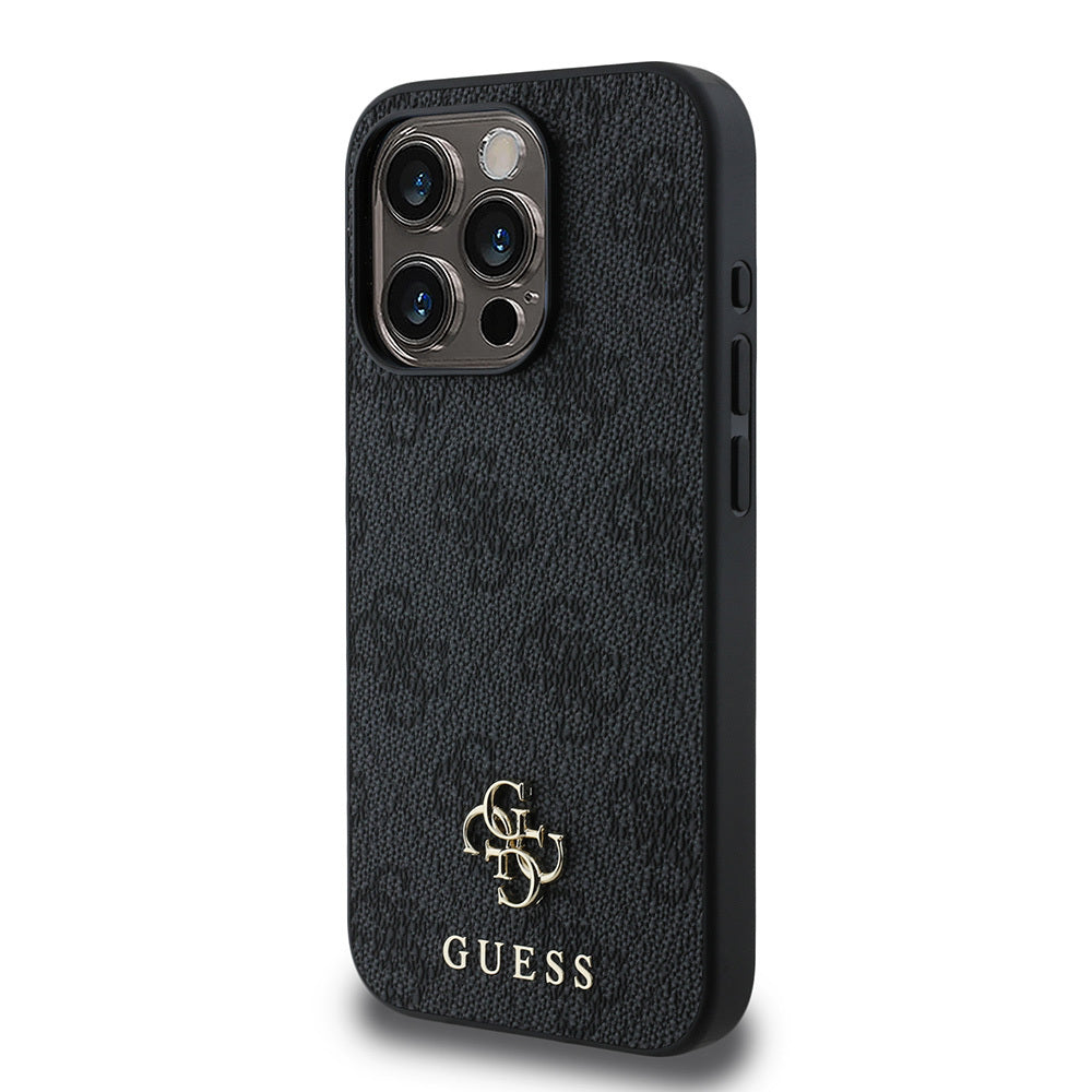 Apple iPhone 15 Pro Kılıf Guess Orjinal Lisanslı M-safe Şarj Özellikli Small 4G Classic Kapak Pembe