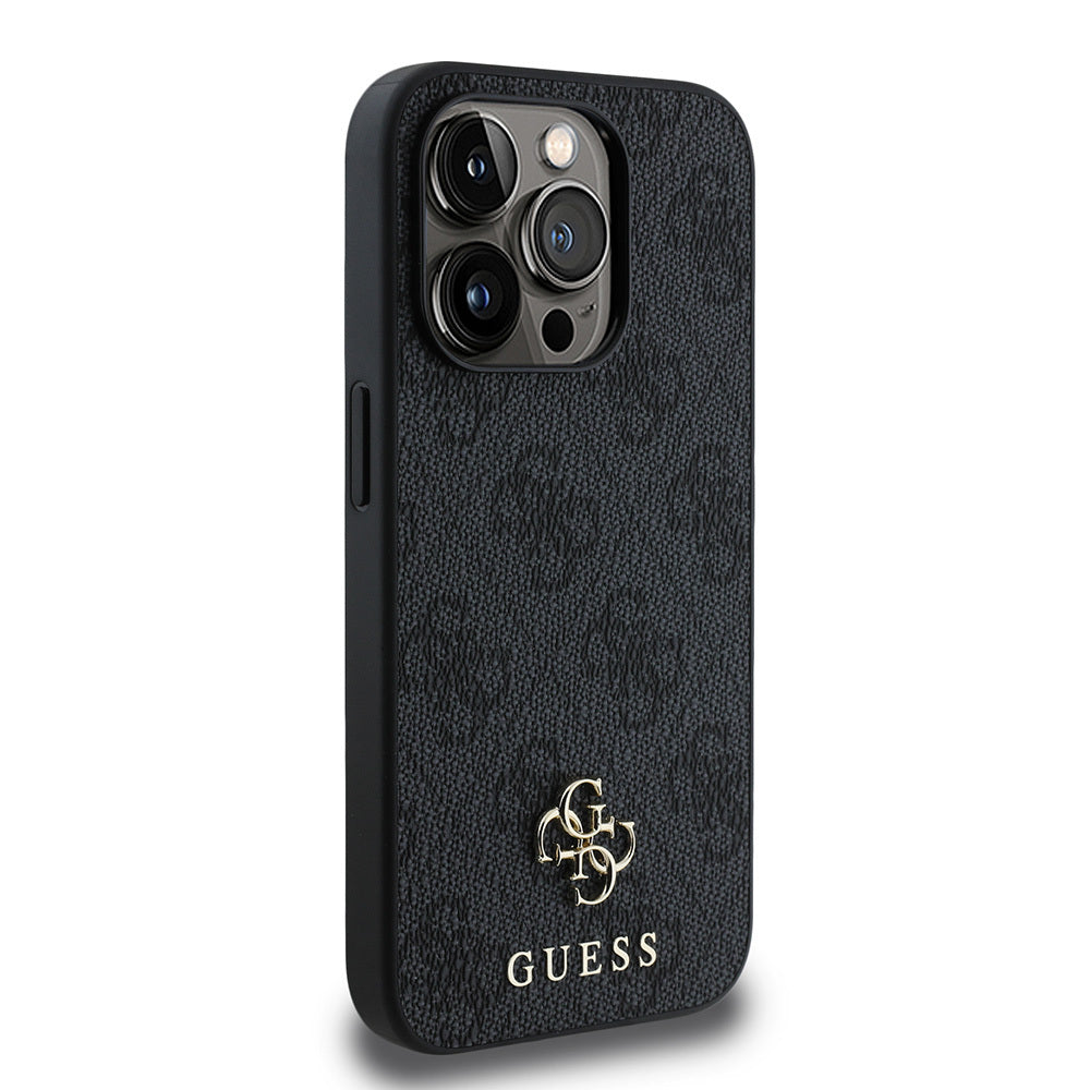 Apple iPhone 15 Pro Kılıf Guess Orjinal Lisanslı M-safe Şarj Özellikli Small 4G Classic Kapak Pembe