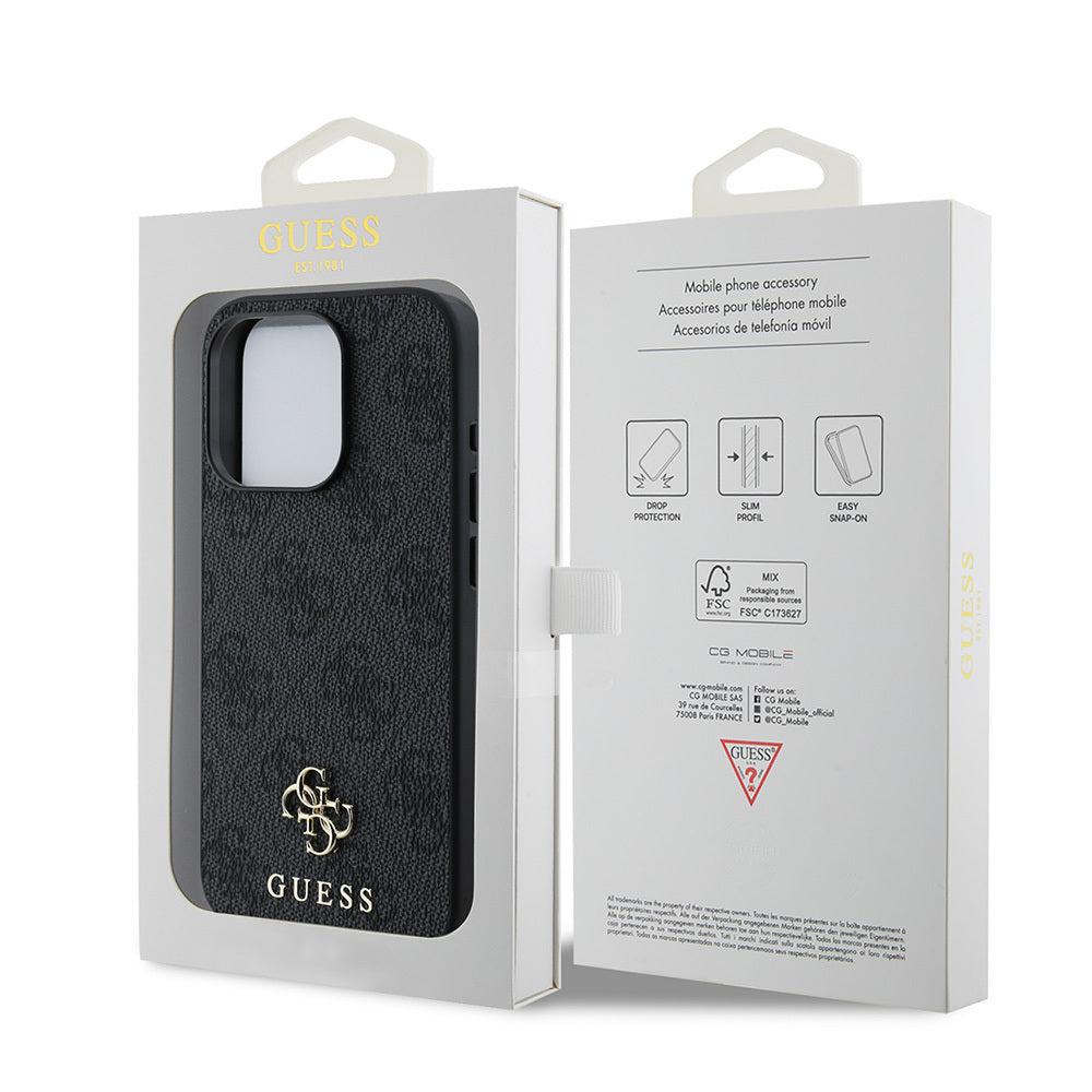 Apple iPhone 15 Pro Kılıf Guess Orjinal Lisanslı M-safe Şarj Özellikli Small 4G Classic Kapak Pembe
