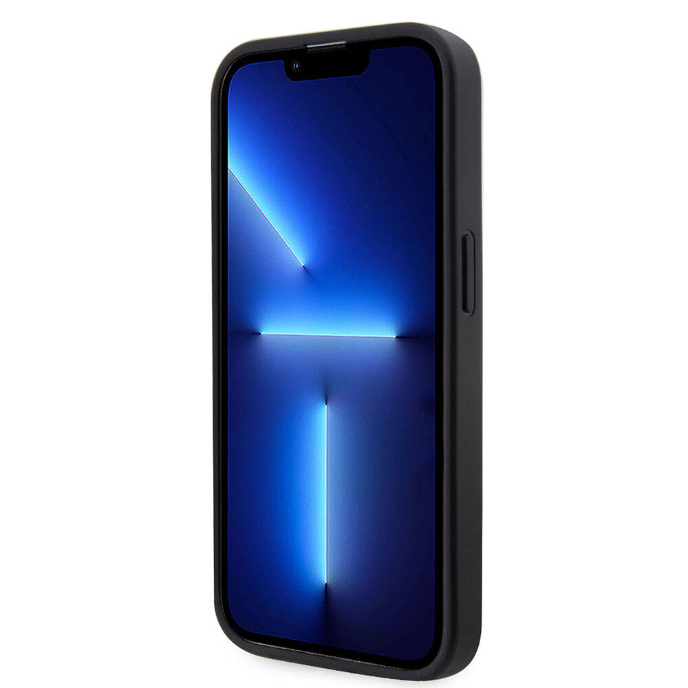 Apple iPhone 15 Pro Kılıf Guess Orjinal Lisanslı Taşlı Arka Yüzey Üçgen Logolu Kapak Pembe