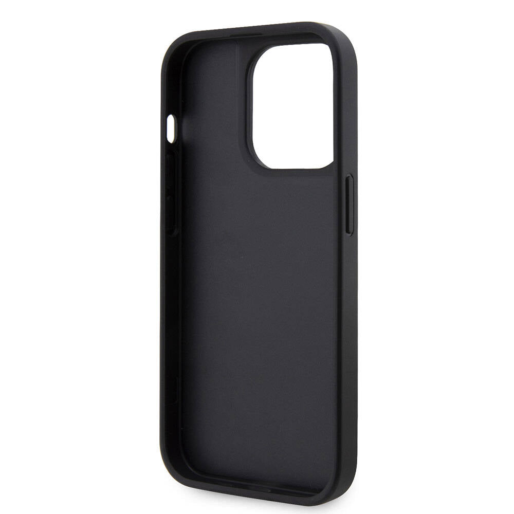 Apple iPhone 15 Pro Kılıf Guess Orjinal Lisanslı Taşlı Arka Yüzey Üçgen Logolu Kapak Pembe