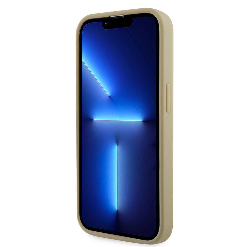 Apple iPhone 15 Pro Kılıf Guess Orjinal Lisanslı Taşlı Arka Yüzey Üçgen Logolu Kapak Pembe