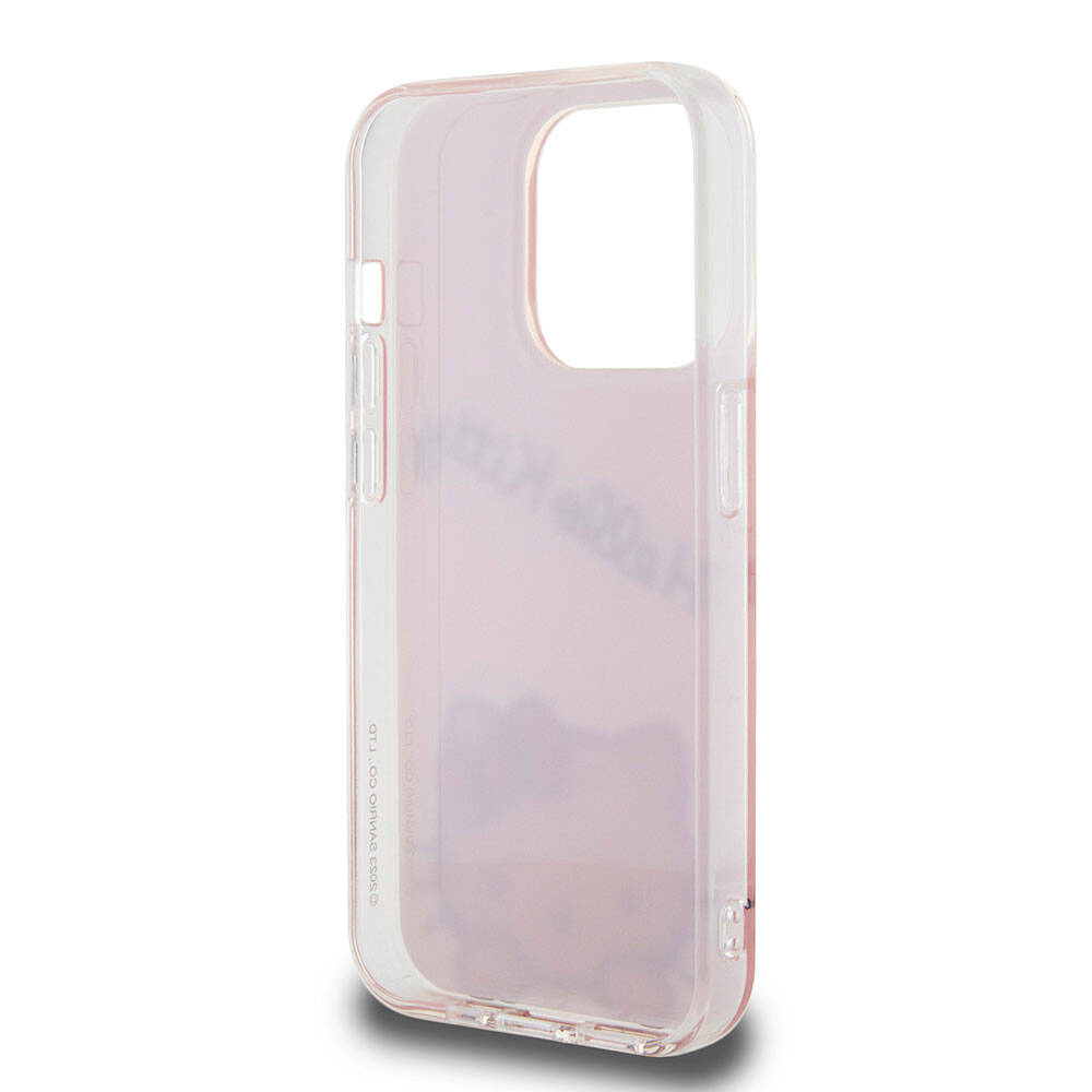 Apple iPhone 15 Pro Kılıf Hello Kitty Orjinal Lisanslı Askılı Yazı ve İkonik Logolu Daydreaming Kapak Pembe
