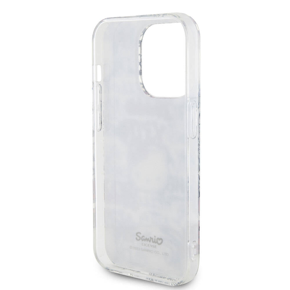 Apple iPhone 15 Pro Kılıf Hello Kitty Orjinal Lisanslı İkonik Logolu Etiket Graffiti Kapak Pembe