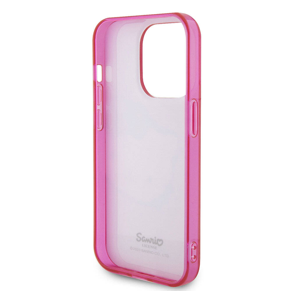 Apple iPhone 15 Pro Kılıf Hello Kitty Orjinal Lisanslı Yazı ve İkonik Logolu Kitty Head Kapak Beyaz