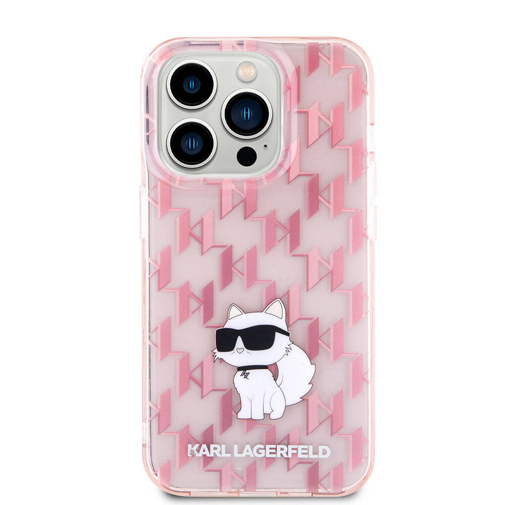Apple iPhone 15 Pro Kılıf Karl Lagerfeld IML C Monogram Orjinal Lisanslı Kapak Renksiz