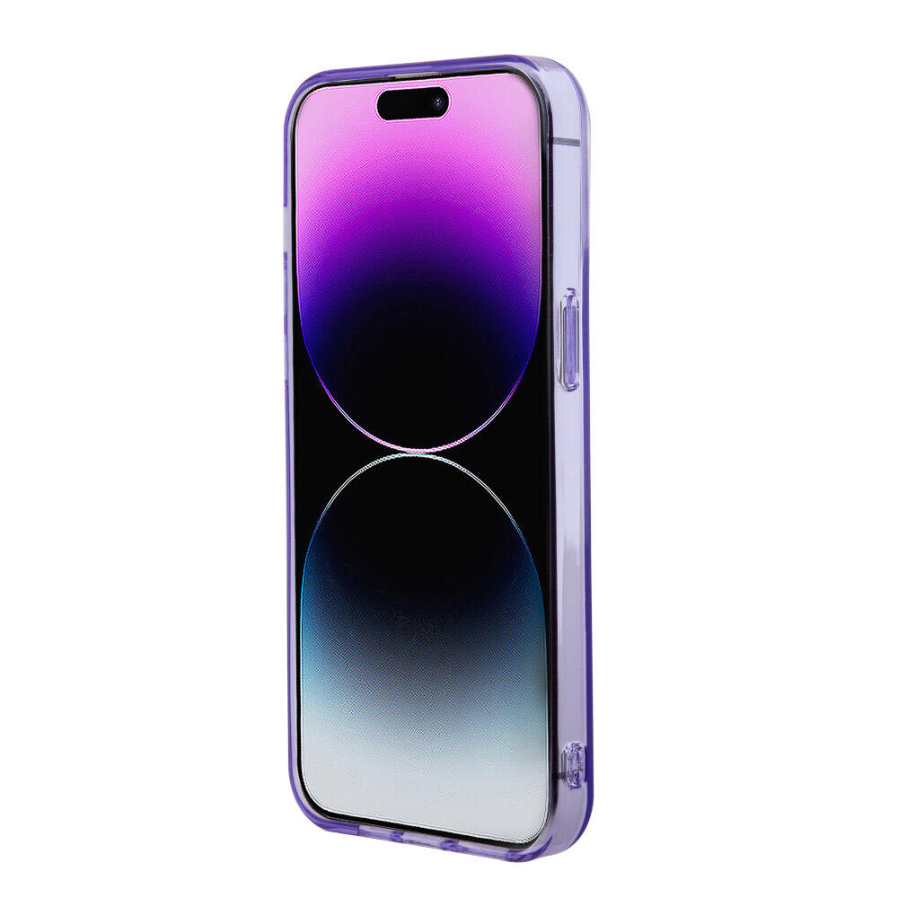 Apple iPhone 15 Pro Kılıf Lacoste Orjinal Lisanslı M-safe Şarj Özellikli İkonik Timsah Logolu Hard Parme Kapak Mor