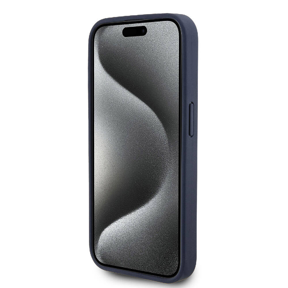 Apple iPhone 15 Pro Kılıf Lacoste Orjinal Lisanslı M-safe Şarj Özellikli PU Deri Görünümlü Karışık Monogram Desenli Kapak Siyah
