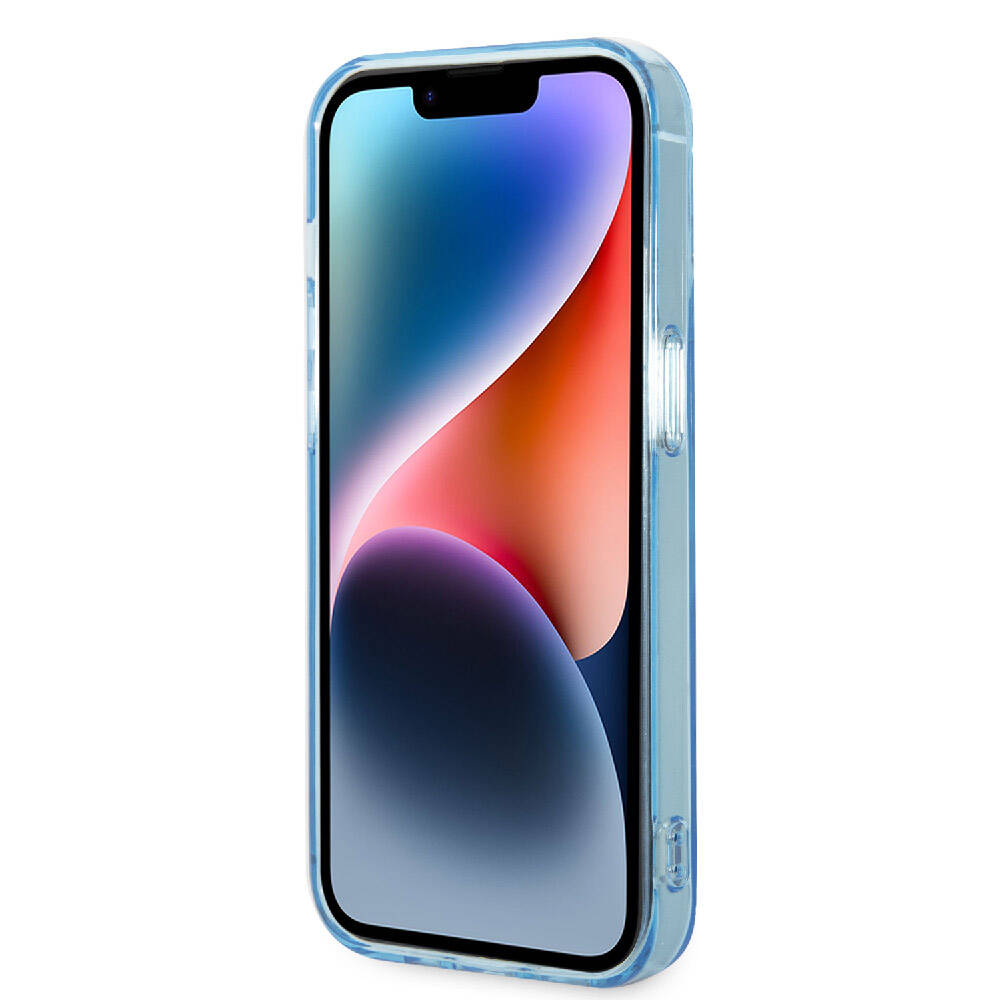 Apple iPhone 15 Pro Kılıf Lacoste Orjinal Lisanslı M-safe Şarj Özellikli Transparan Timsah Logo Baskılı Kapak Mavi Açık