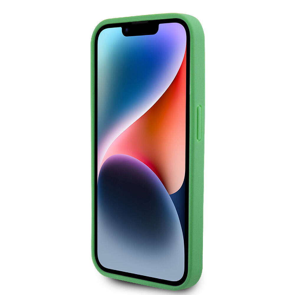 Apple iPhone 15 Pro Kılıf Lacoste Orjinal Lisanslı PU Pike Desenli Arka Yüzey İkonik Timsah Dokuma Logolu Kapak Yeşil