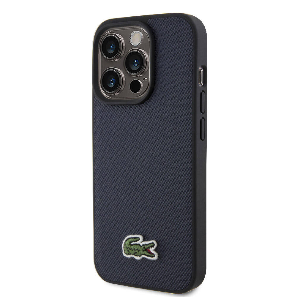 Apple iPhone 15 Pro Kılıf Lacoste Orjinal Lisanslı PU Pike Desenli Arka Yüzey İkonik Timsah Dokuma Logolu Kapak Yeşil