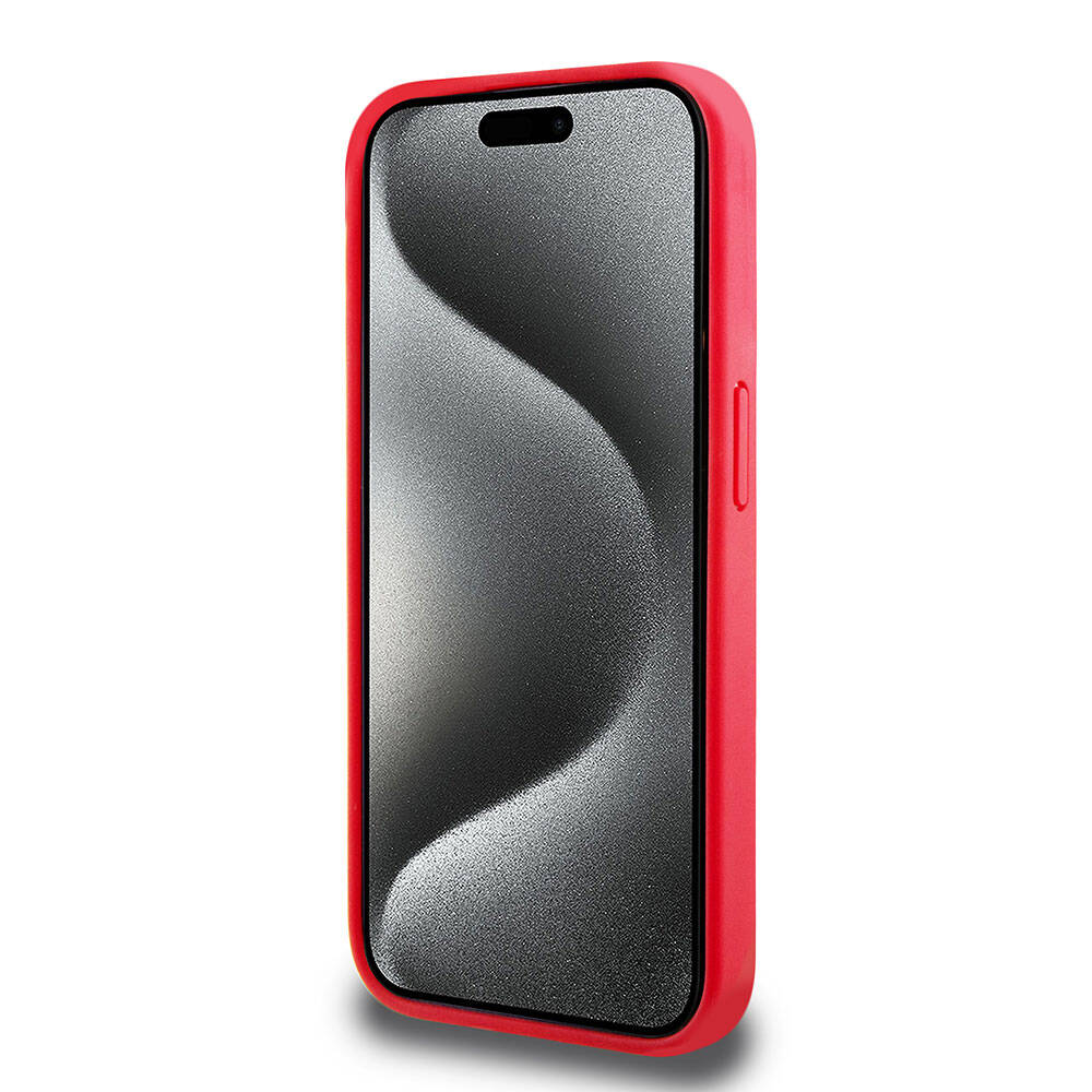 Apple iPhone 15 Pro Kılıf Lacoste Orjinal Lisanslı PU Pike Desenli Arka Yüzey İkonik Timsah Dokuma Logolu Kapak Siyah