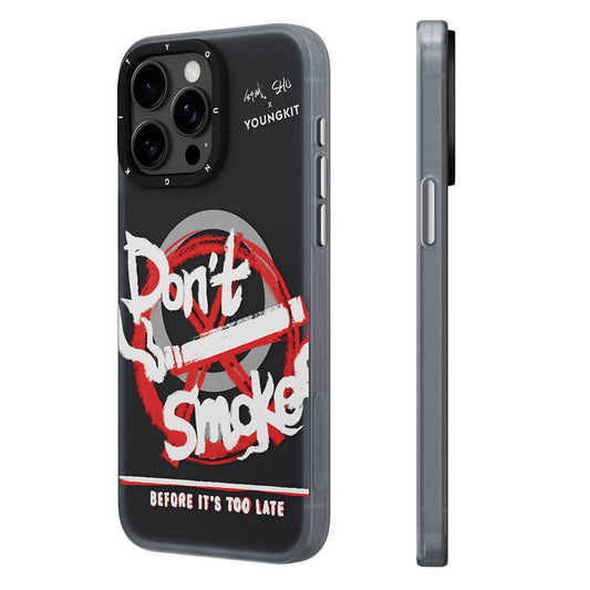 Apple iPhone 15 Pro Kılıf M-safe Şarj Özellikli Shu Tasarımlı Youngkit City Serisi Kapak Siyah-Kırmızı