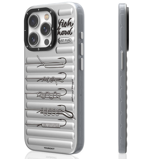 Apple iPhone 15 Pro Kılıf M-safe Şarj Özellikli Youngkit Fishing Serisi Kapak Gri