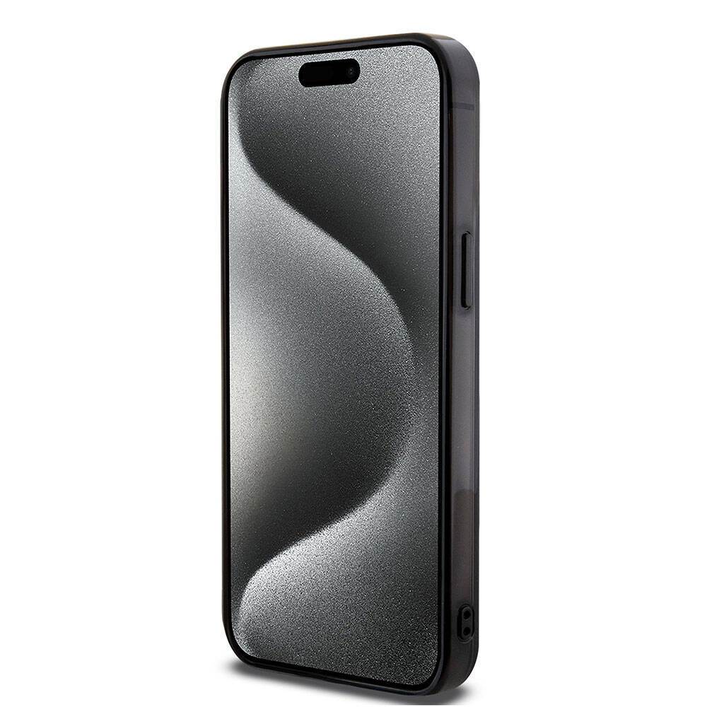 Apple iPhone 15 Pro Kılıf Mercedes Benz Orjinal Lisanslı M-safe Şarj Özellikli Çift Katmanlı Paralel Çizgi Desenli Kapak Beyaz
